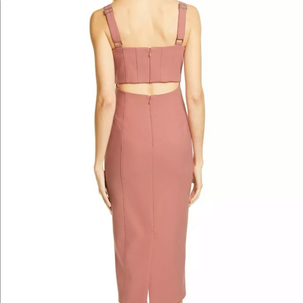 CINQ a SEPT Pink DaKota Cutout Bodycon Midi Dress - Picture 2 of 8